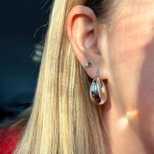 Silver Chunky Hoops
