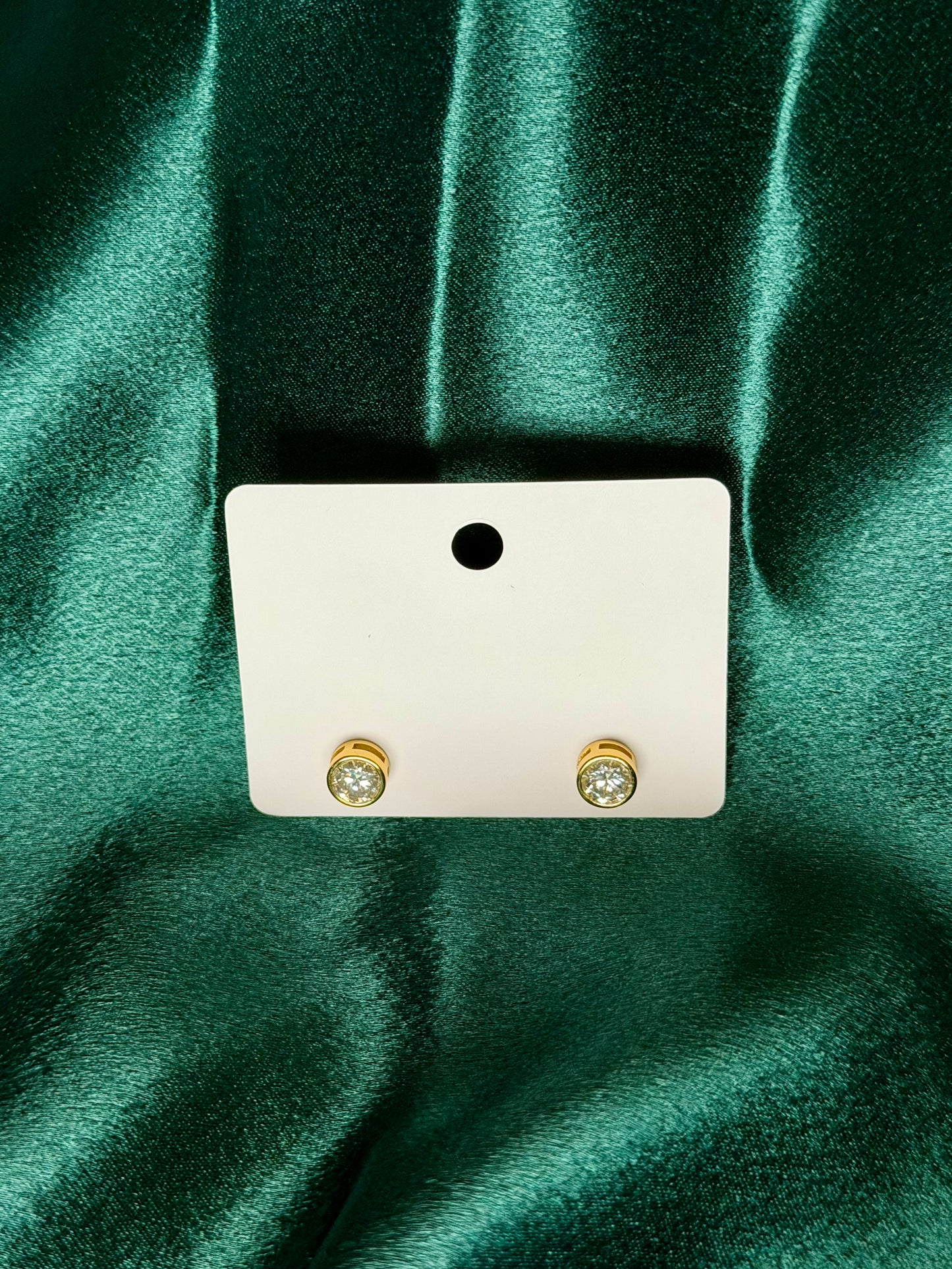 14k Gold Plated Moissanite Stud Earrings