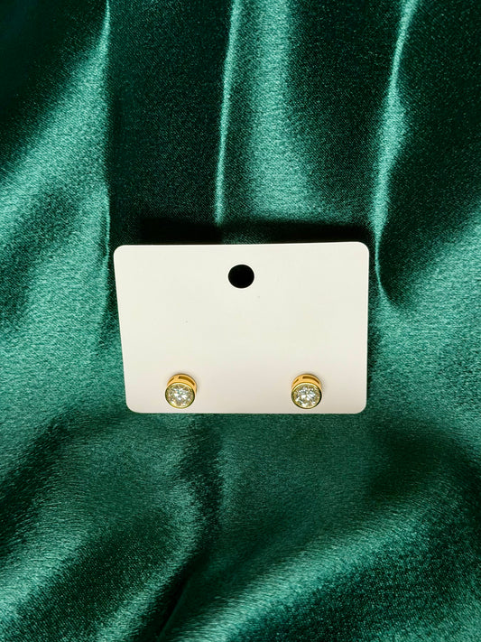 14k Gold Plated Moissanite Stud Earrings