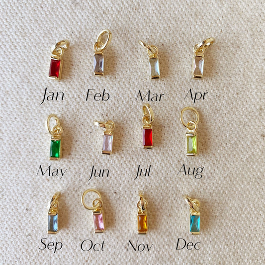 Birthstone Baguette Pendant
