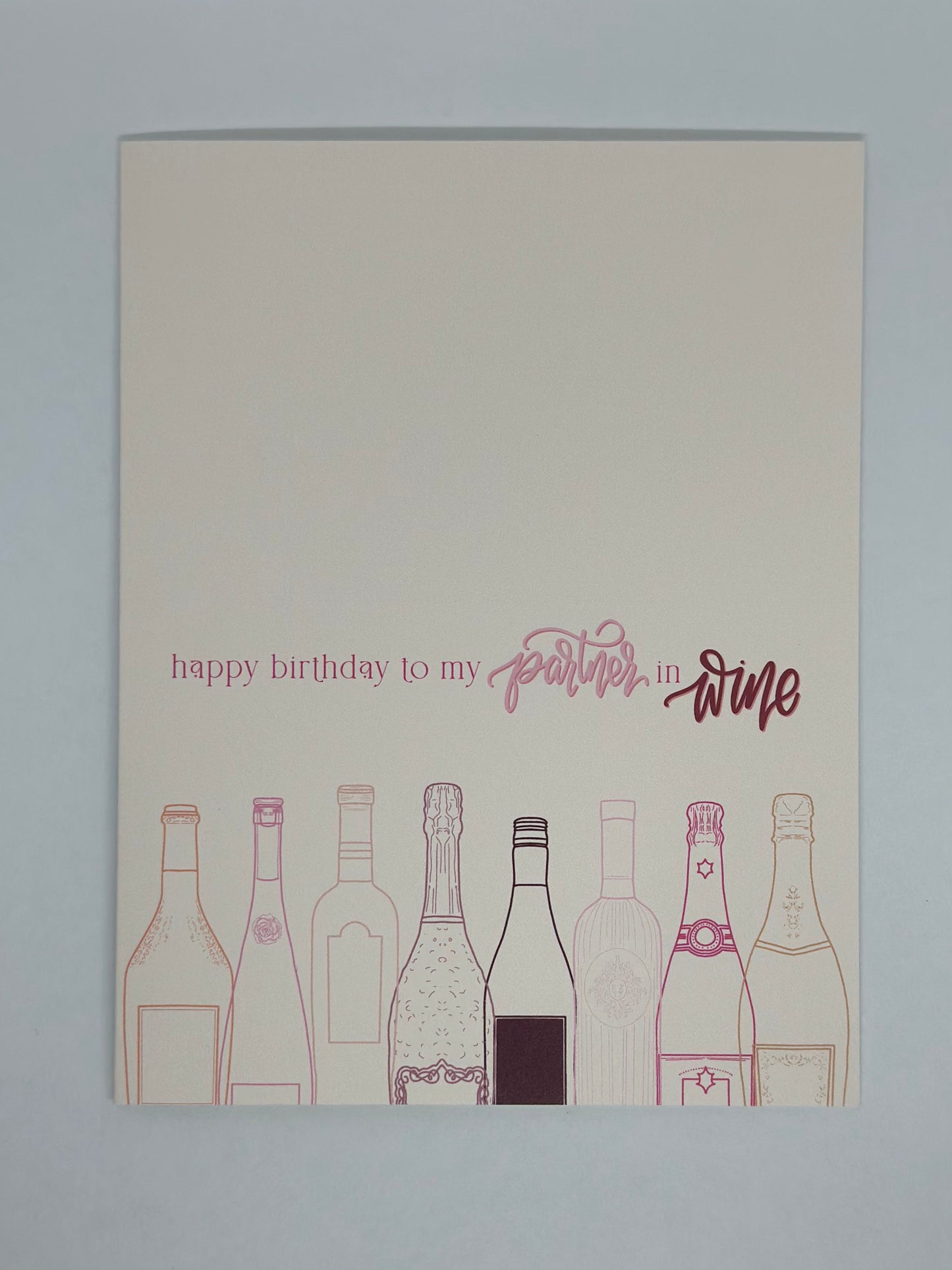 Partner in Wine Happy Birthday Card