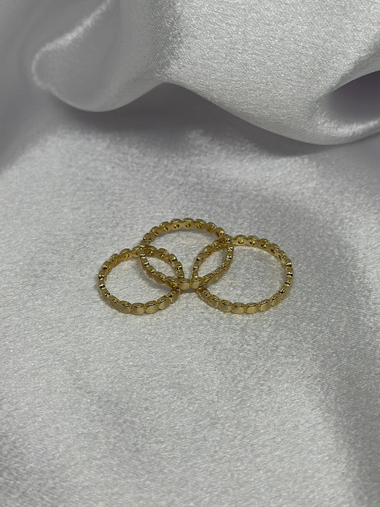 Flat Beaded Band Ring